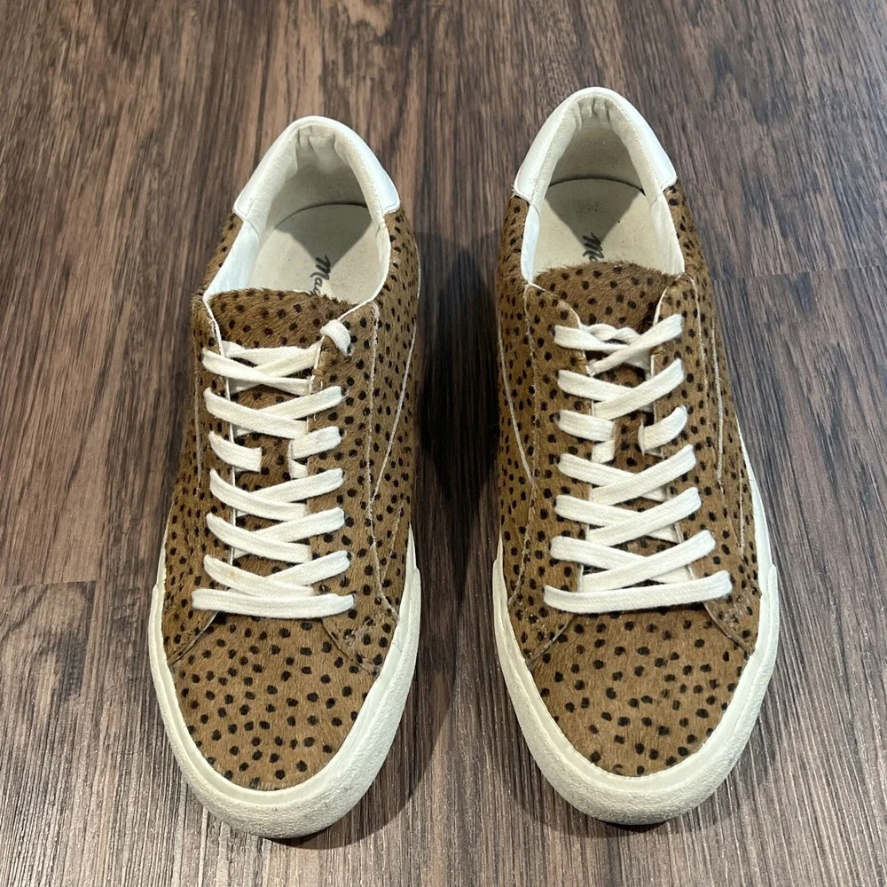 Madewell Sidewalk Spot Dot Womens 7.5M Calf Hair Low Top Casual Sneakers Shoes